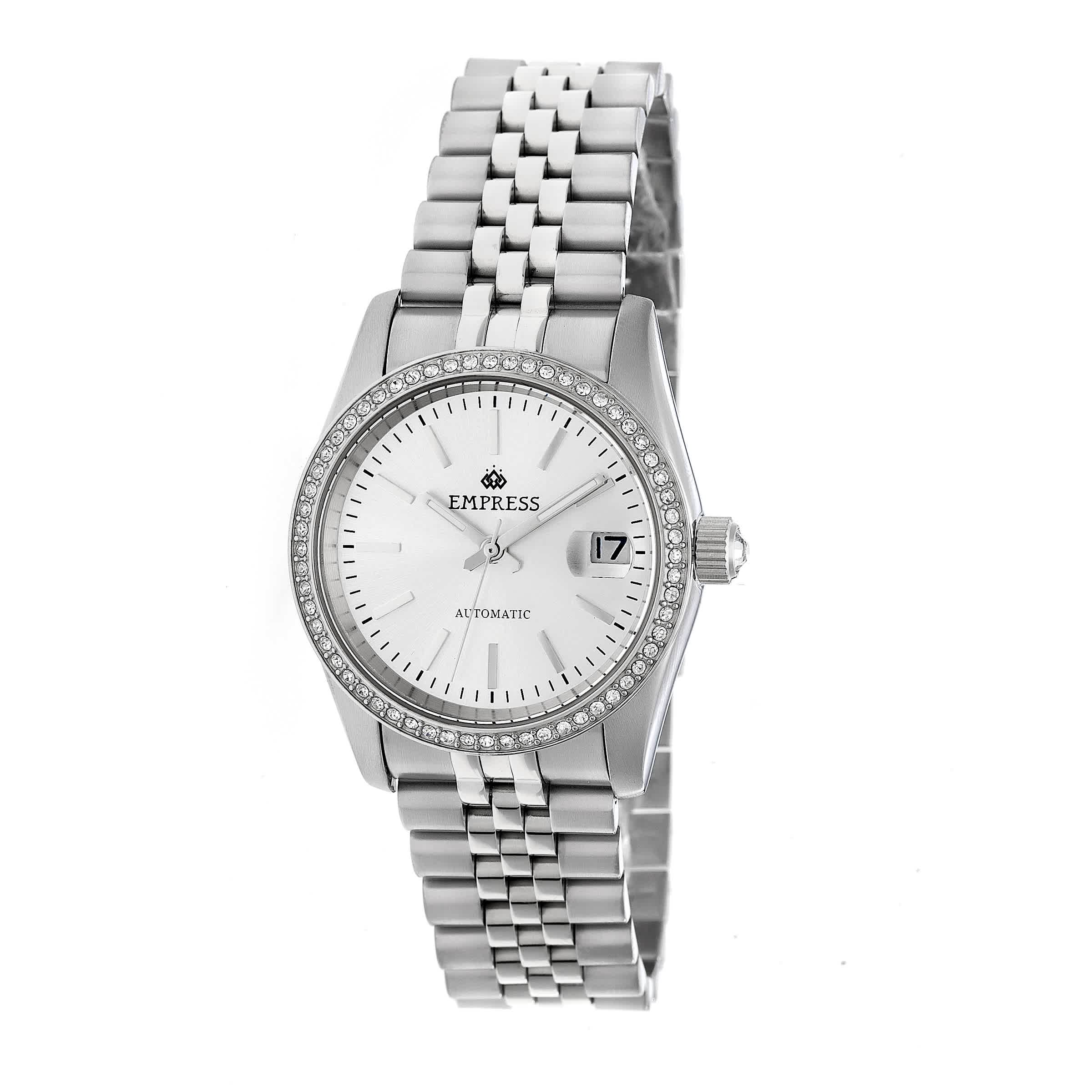 Empress Constance Automatic Crystal Silver Dial Ladies Watch EMPEM1501