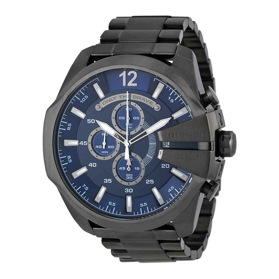 Diesel Mega Chief Chronograph Blue Dial Mens Watch DZ4329 180$