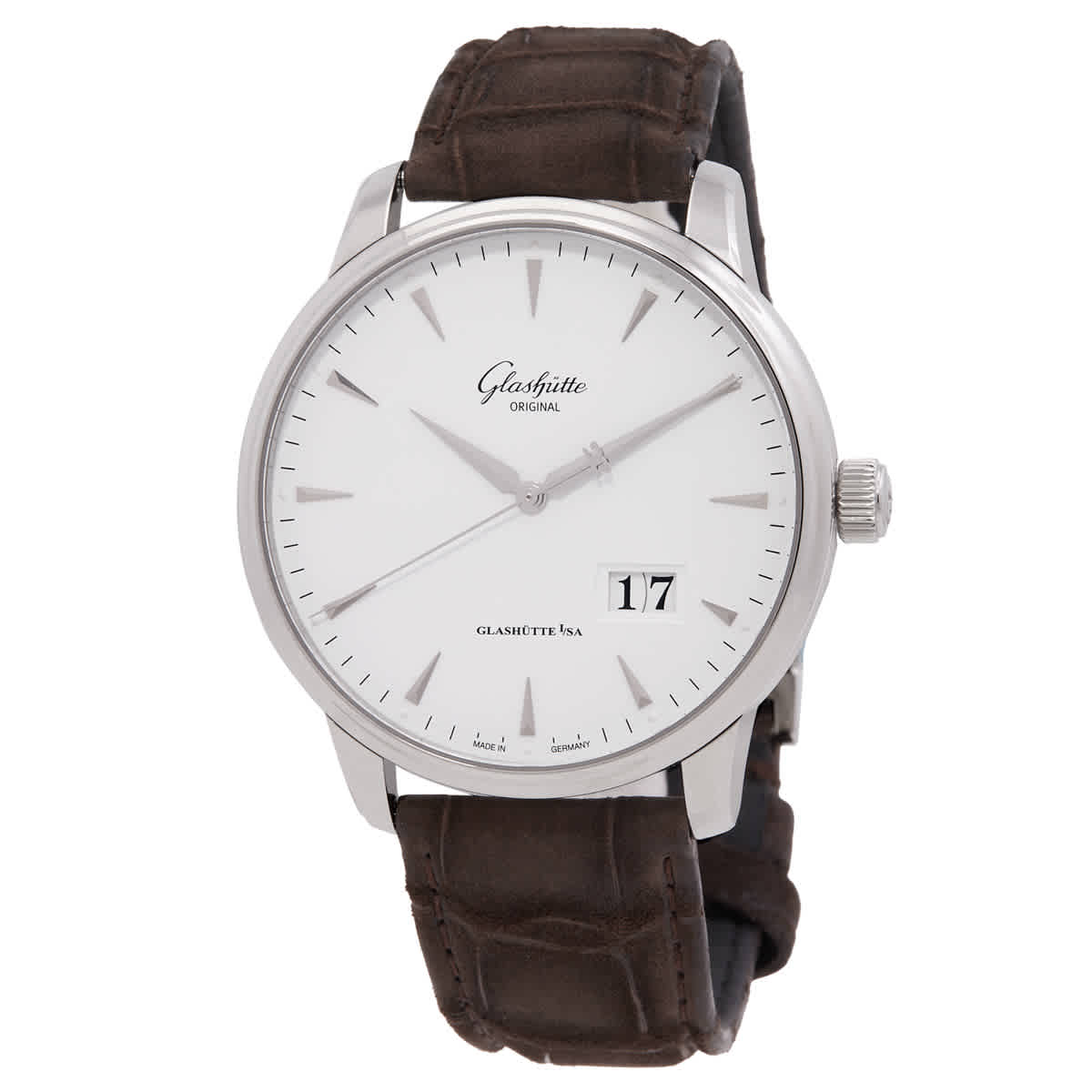 Glashutte Original Senator Excellence Panorama Date Automatic Silver Dial Mens Watch 1-36-03-05-02-51