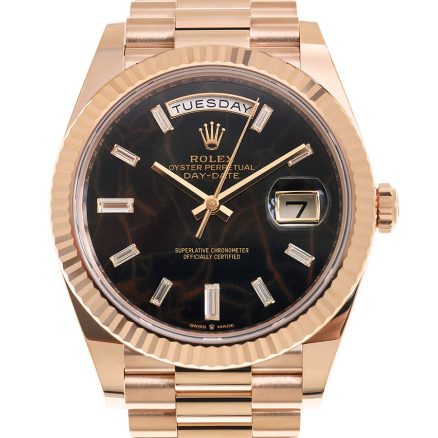 Rolex DayDate Automatic 18kt Everose Gold Diamond Eisenkiesel Dial Mens Watch M2282350045