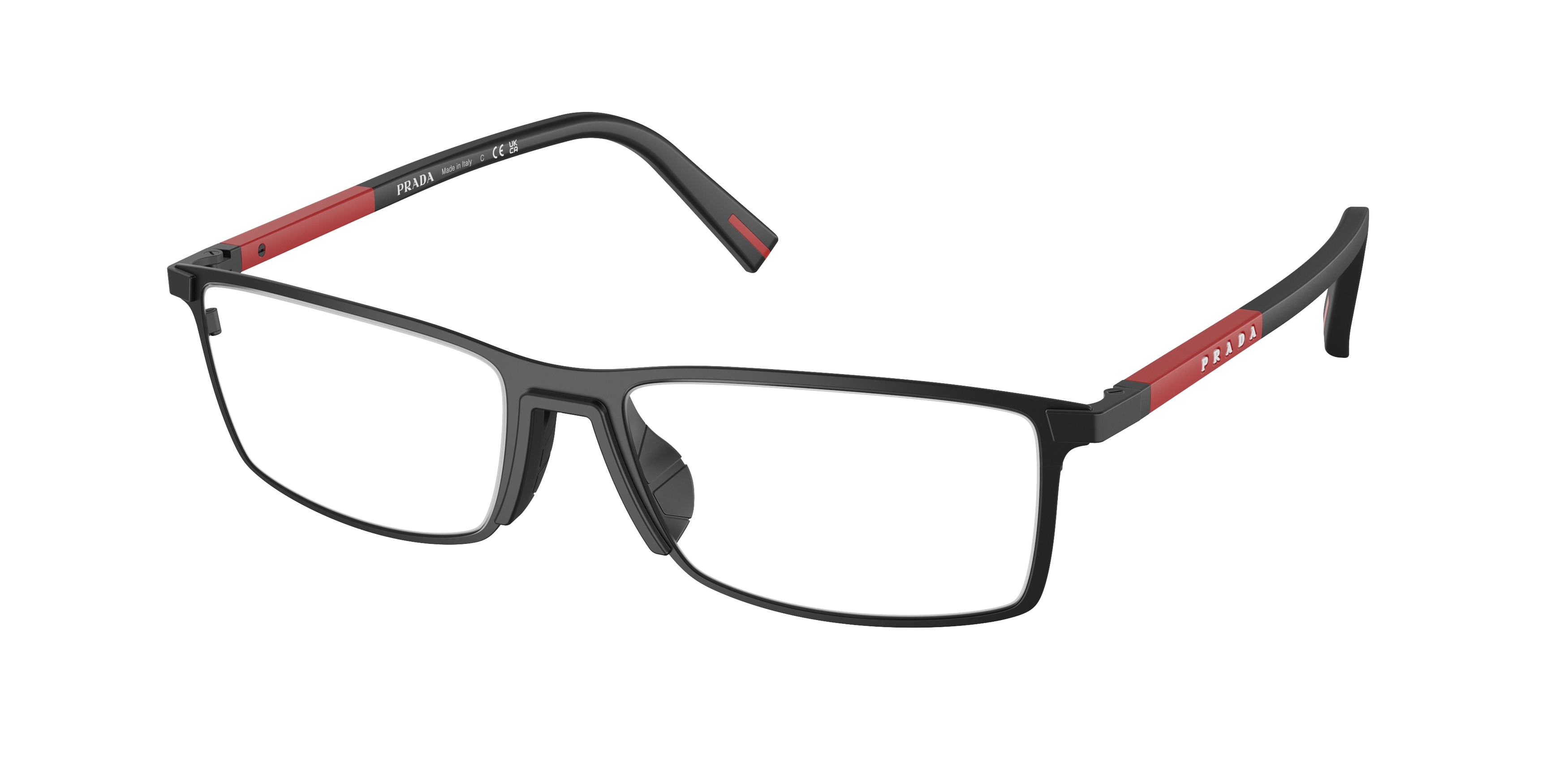 Prada Linea Rossa Demo Rectangular Mens Eyeglasses PS 53QV 1BO1O1 55