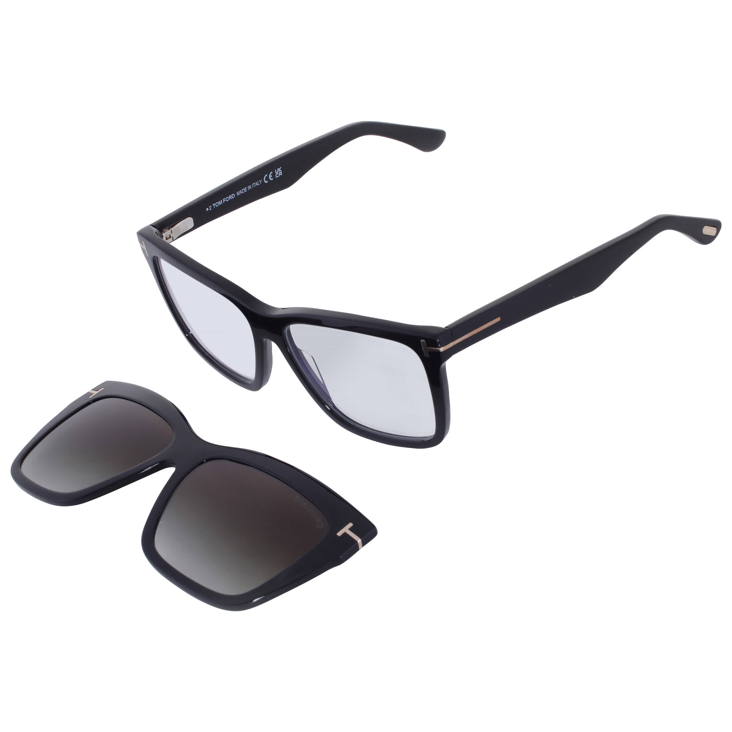 Tom Ford FT6069-B with Clip-On 001 Blue-Light Block Women’s Glasses Black Size 54 - Free Lenses - Blue Light Block Available