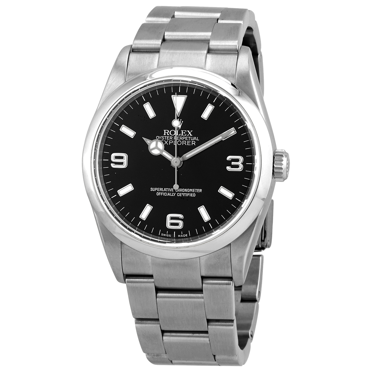 Preowned Rolex Explorer Automatic Black Dial Mens Watch 114270BKASO