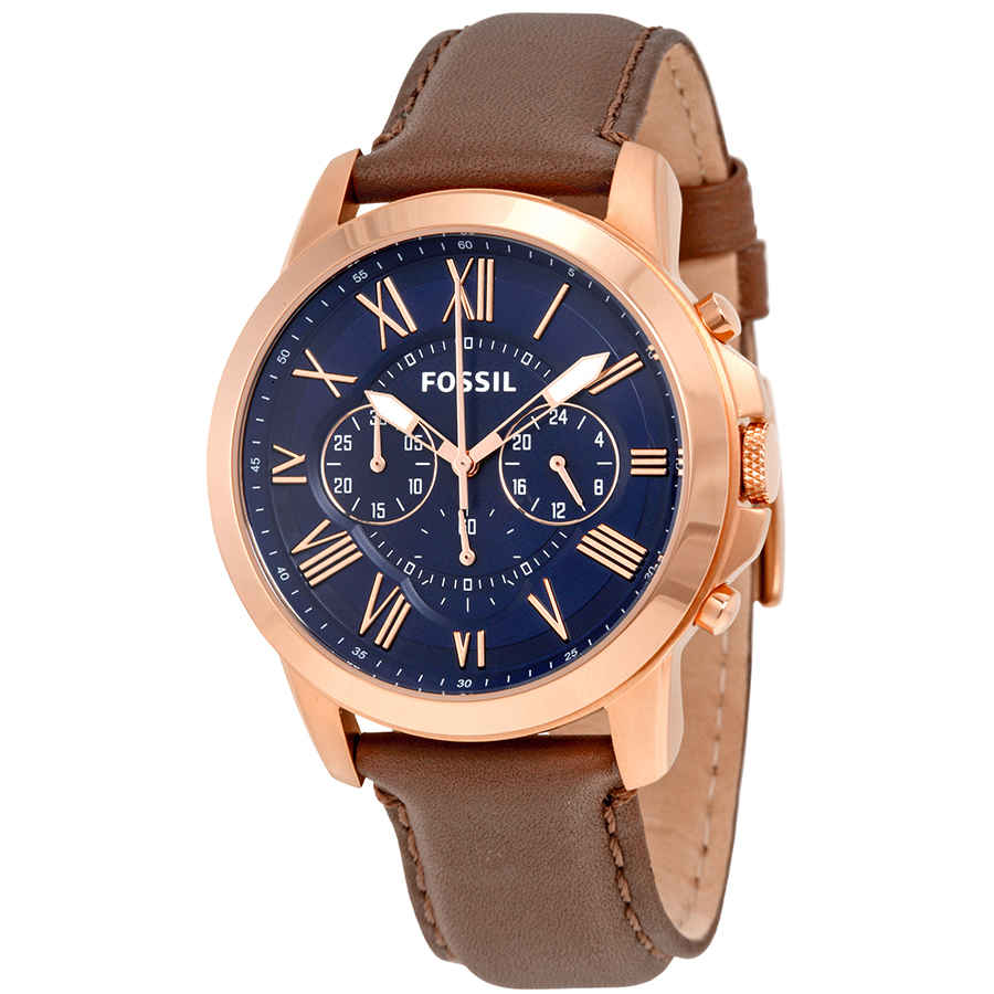 fossil grant blue dial