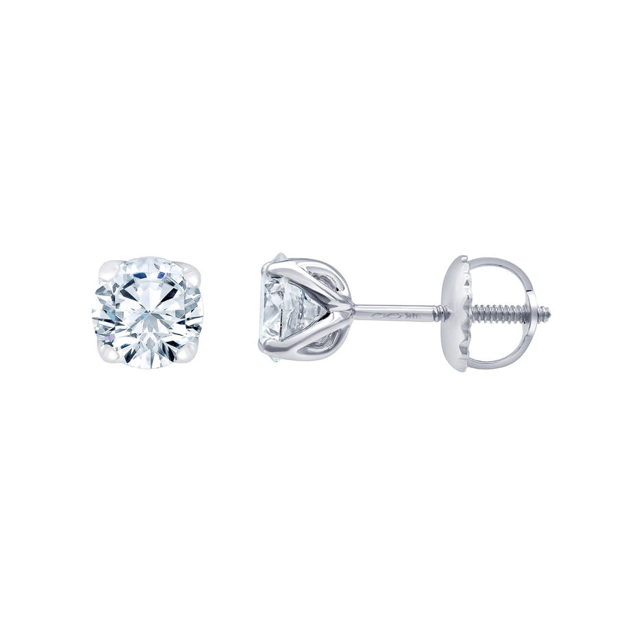 Brilliant Diamond 14KT White Gold 100 Carat Lab Grown Diamond Stud Earrings for Women 595$