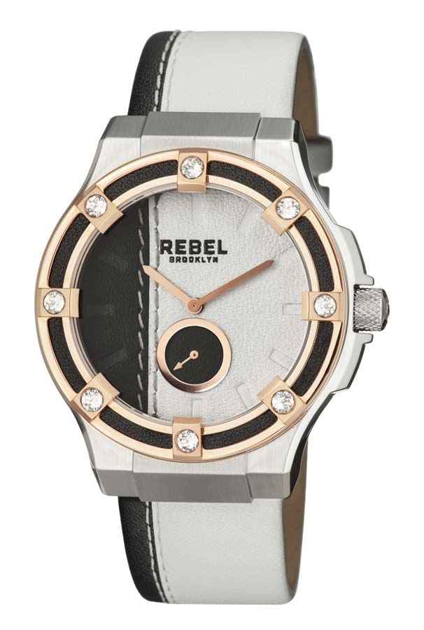 Rebel Flatbush Black and White Dial Ladies Watch RB119-5021