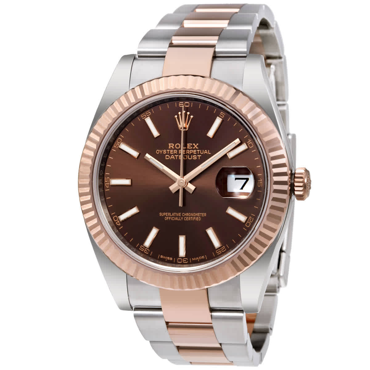Rolex Datejust 41 Chocolate Dial Steel and 18K Everose Gold Mens Watch 126331CHSO
