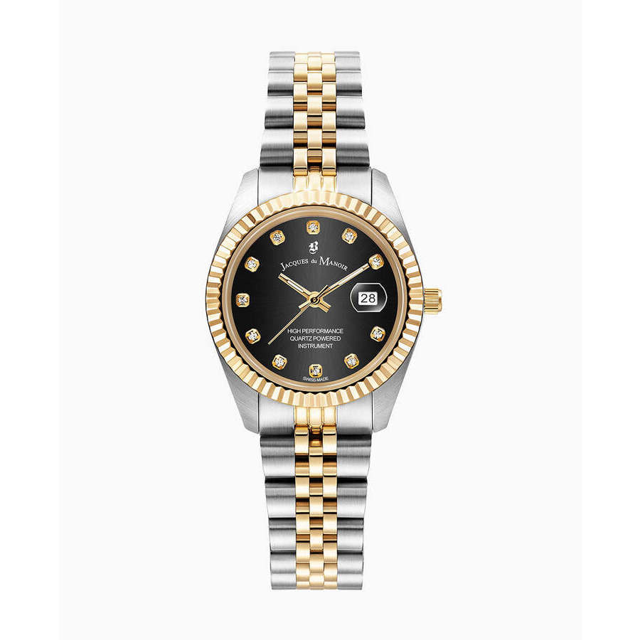 Jacques Du Manoir Inspiration Elegance Diamond Black Dial Ladies Watch JWL01207