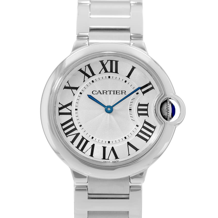 Pre-owned Cartier Ballon Bleu Quartz Silver Dial Mens Watch W69011Z4 4545$