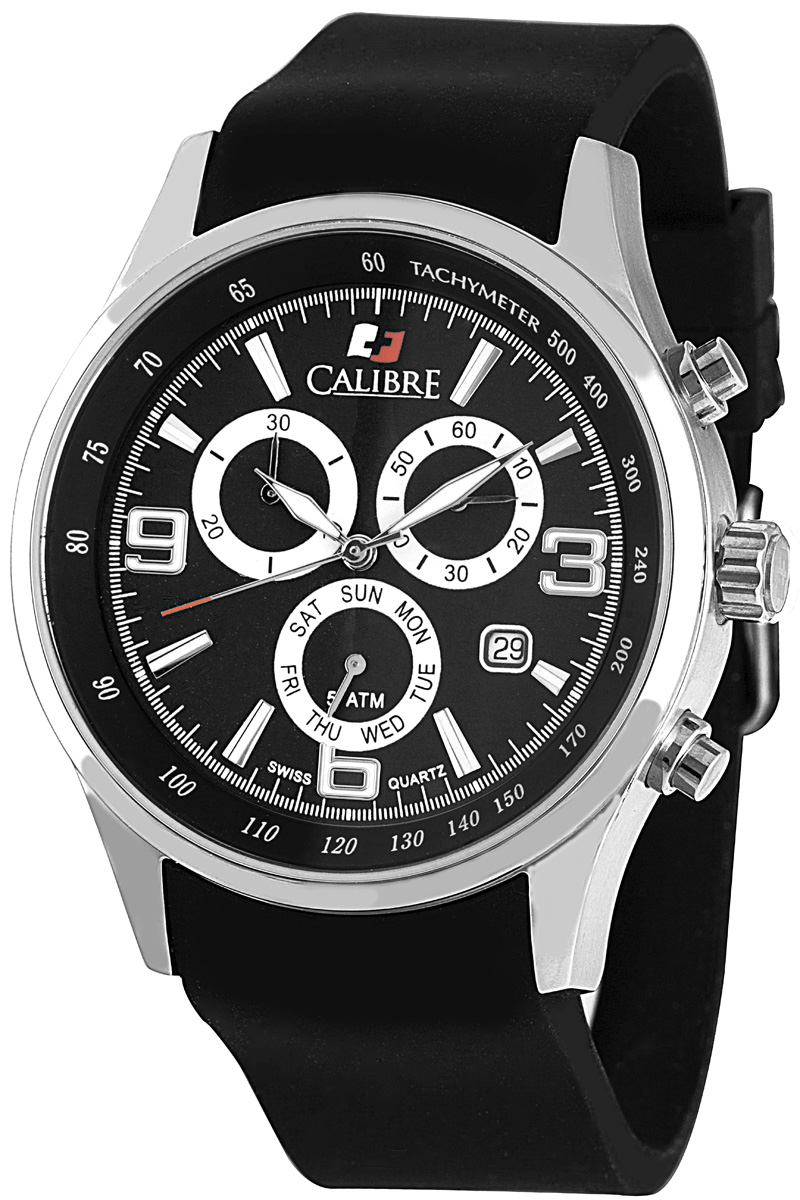 Calibre Mauler Grey Dial Chronograph Black Rubber mens Watch SC-4M1-04-007 316$