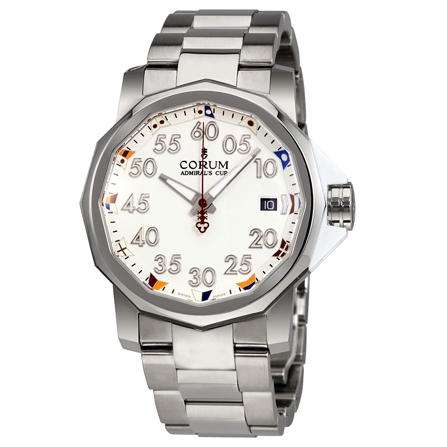Pre-owned Corum Admiral's Cup Automatic White Dial Mens WatchA082/03374