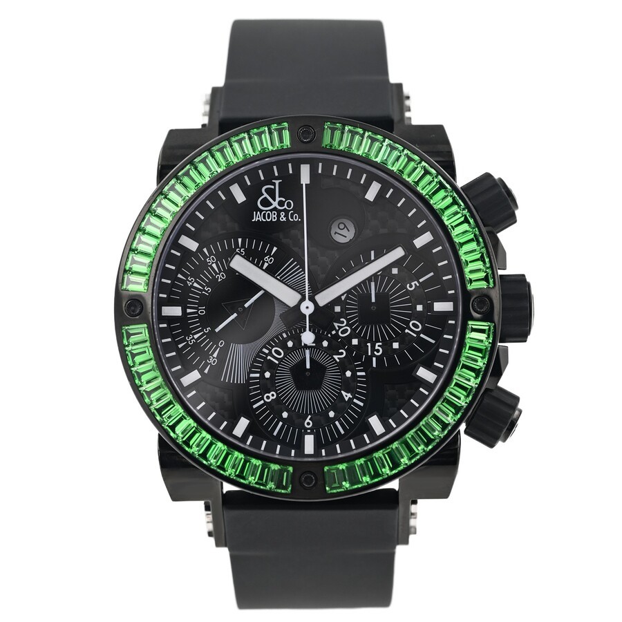 Pre-owned Jacob & Co. Epic II Chronograph Automatic Black Dial Mens Watch EPIC2PVDGRBW E
