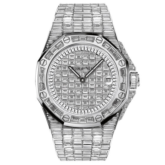 Audemars Piguet Royal Oak Offshore Diamond Pave Dial Ladies 18 Carat White Gold Watch 1145405$