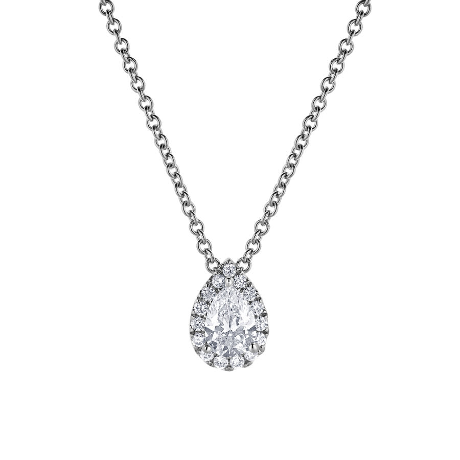 Brilliant Diamond 14KT White Gold 0.42 Carat Lab Grown Diamond Pendant Necklace for Women