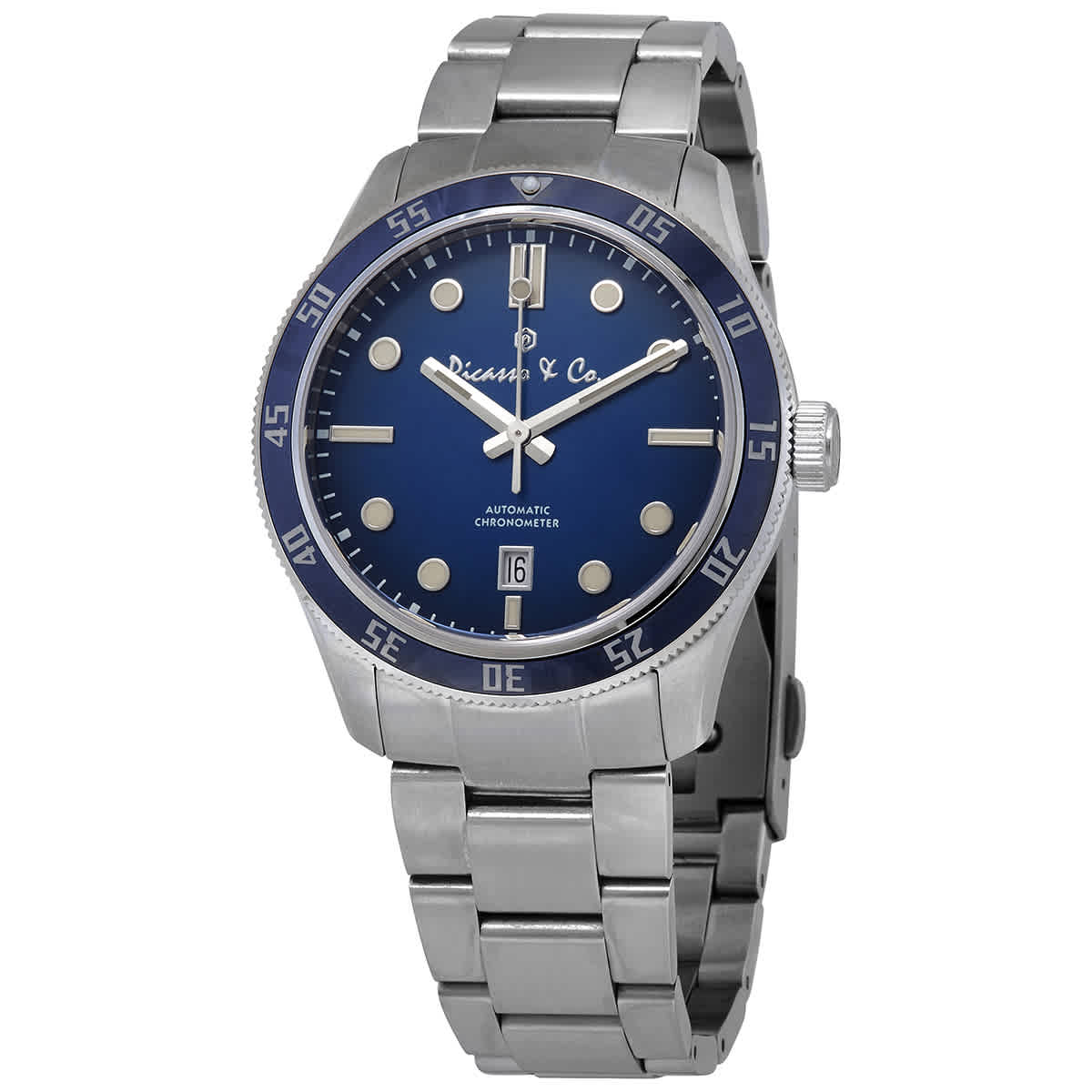 Picasso and Co Automatic Blue Dial Stainless Steel Mens Watch PWSOB001