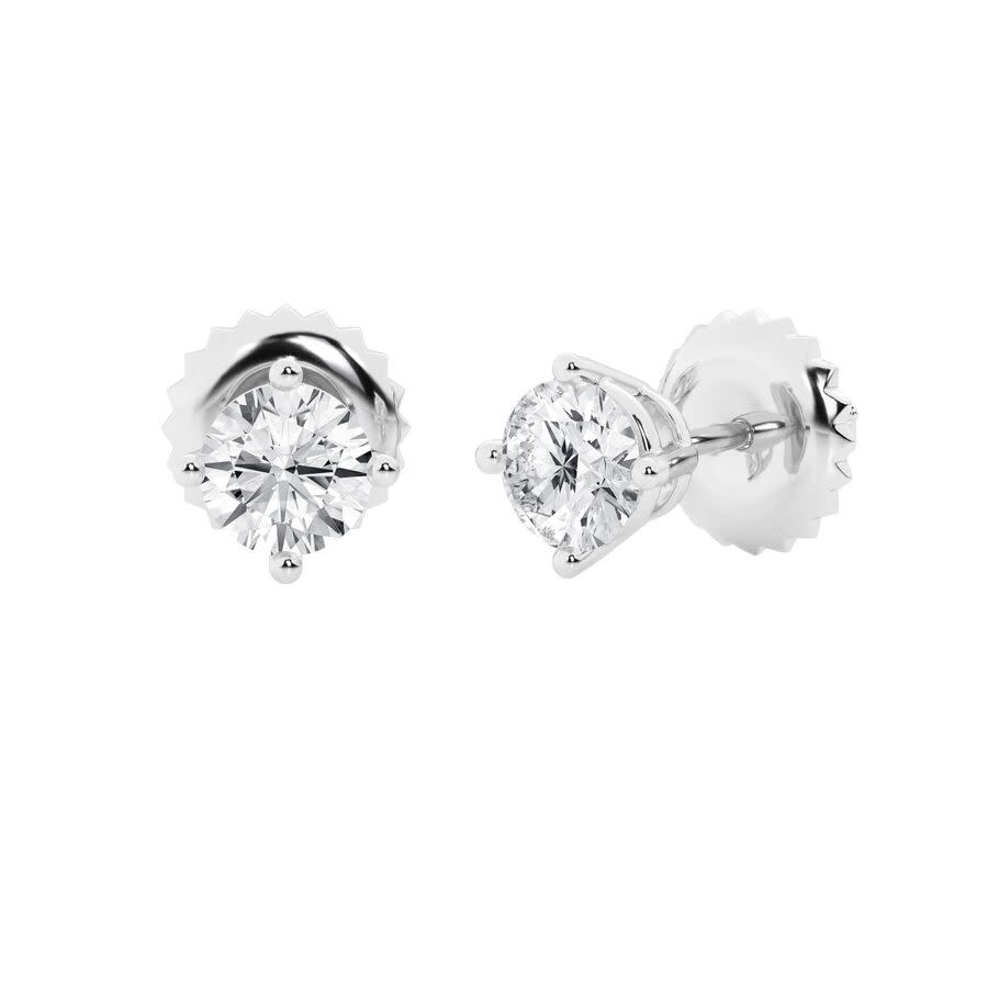 Brilliant Diamond 14K White Gold IGI Certified 2 Carat Round Cut Lab Grown Diamond Stud Earrings for Women VS Clarity E-F Color 654$