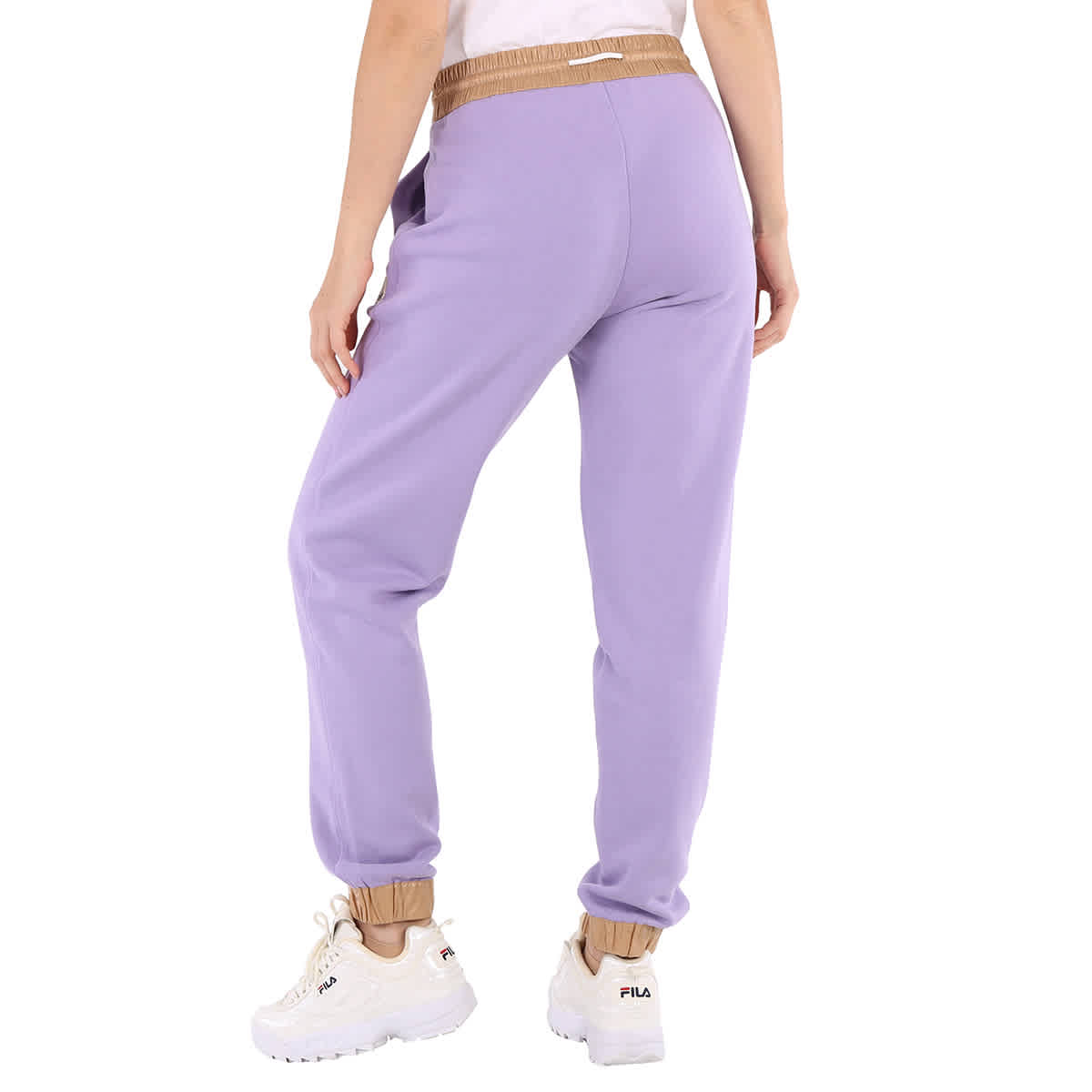 Moncler Ladies Purple Cotton Logo Sweatpants, Size Large