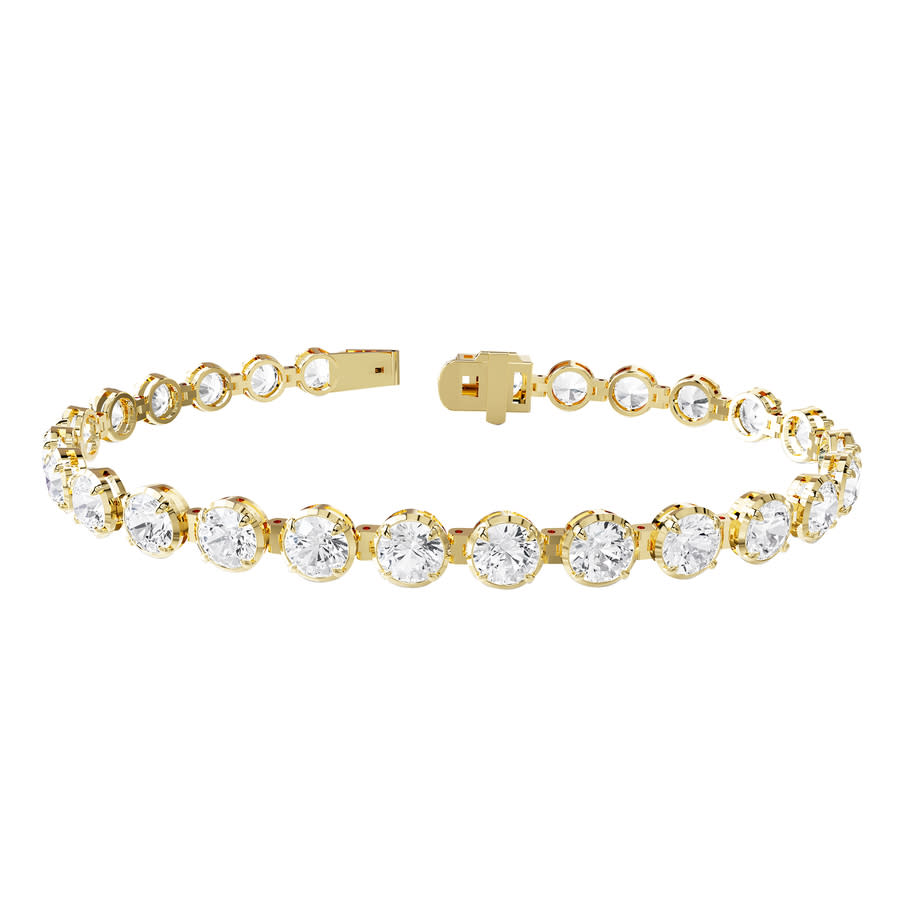 Diamond2Deal 18k Vermeil Plated Silver 105 Ct Round Lab Grown Diamond Tennis Bracelet 7 VVS-VS E-F 1500$
