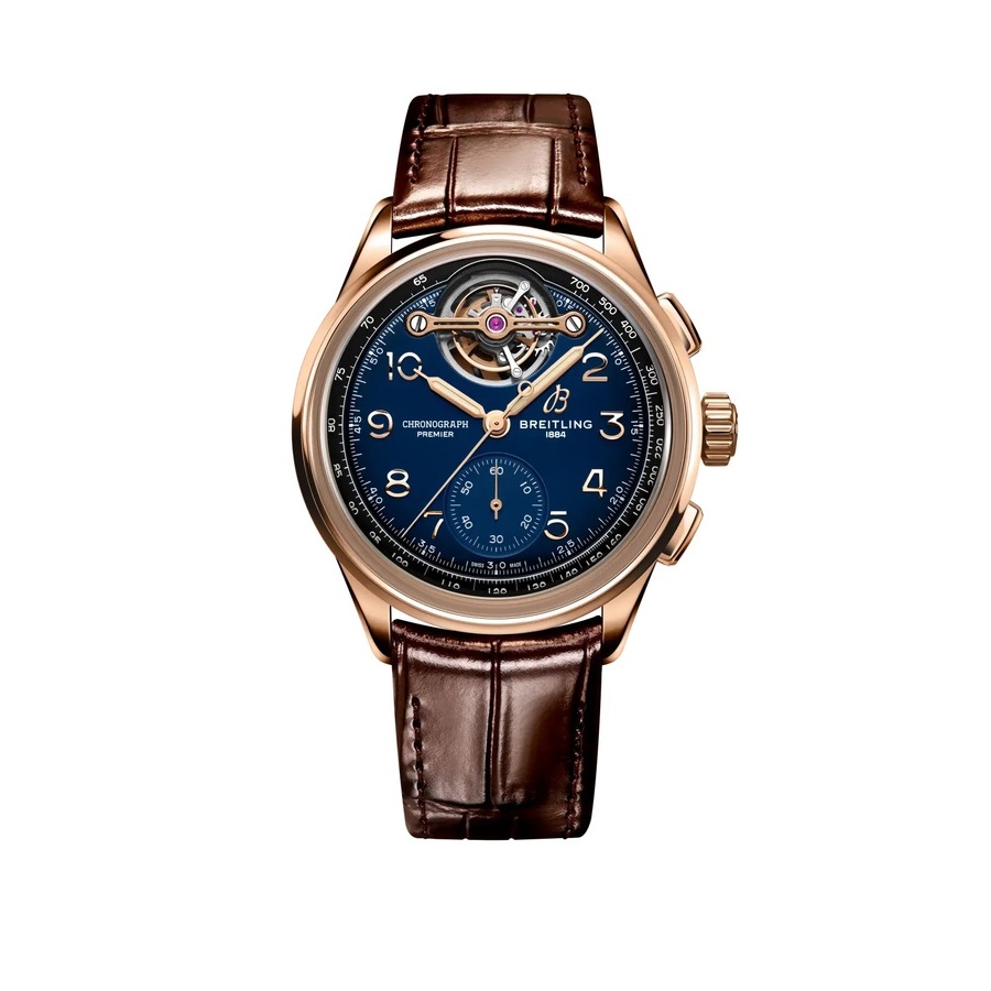 Breitling Premier Chronograph GMT Automatic Chronometer Blue Dial Mens Watch RB21204A1C1P1