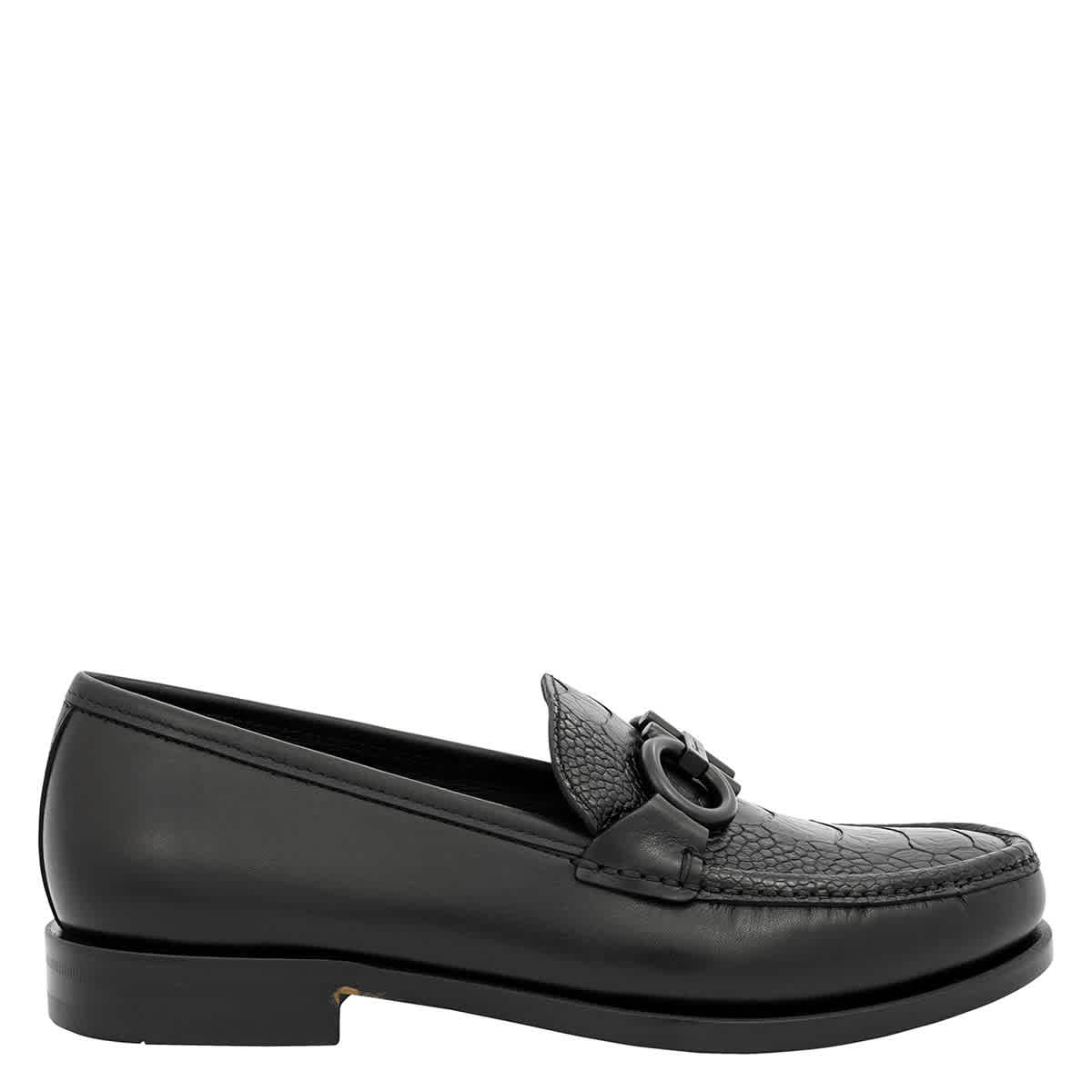 Salvatore Ferragamo Men's Gancini Ornament Moccasin In Black