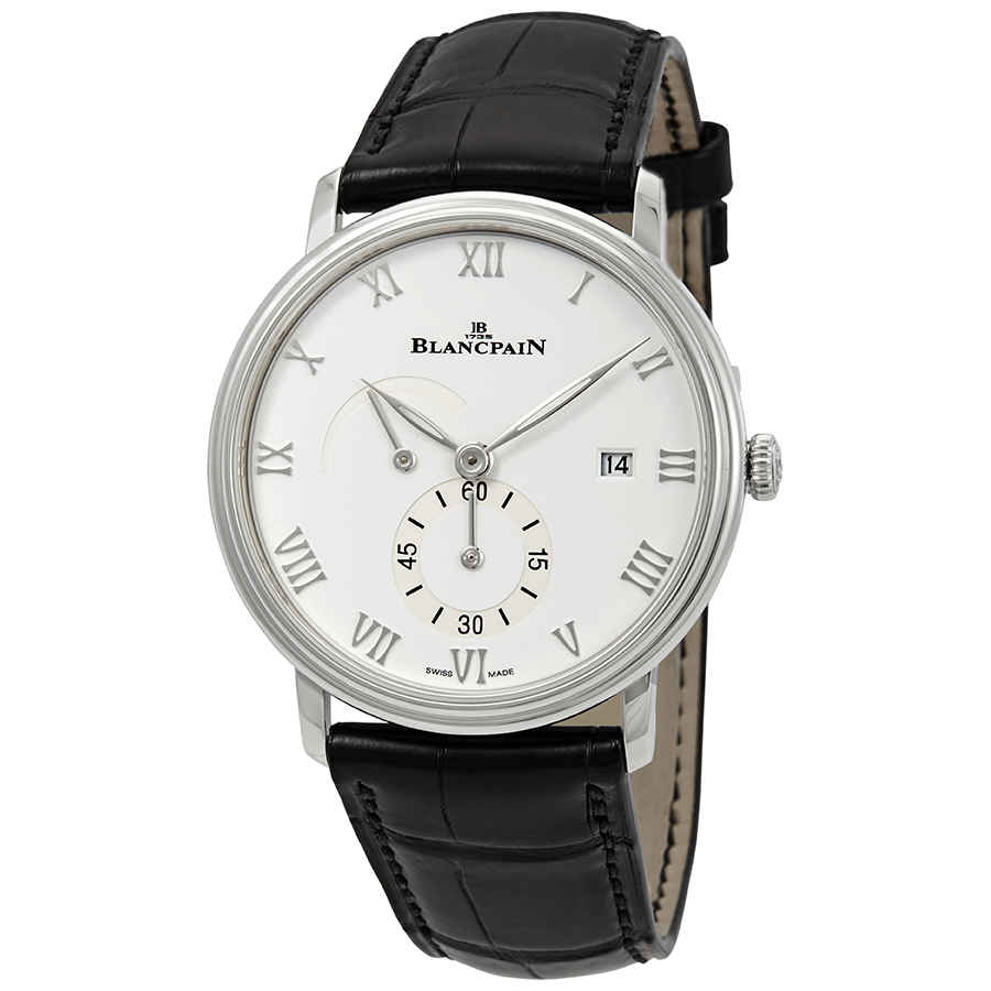 Blancpain Villeret White Dial Black Leather Mens Watch 6606A-1127-55B 6650$