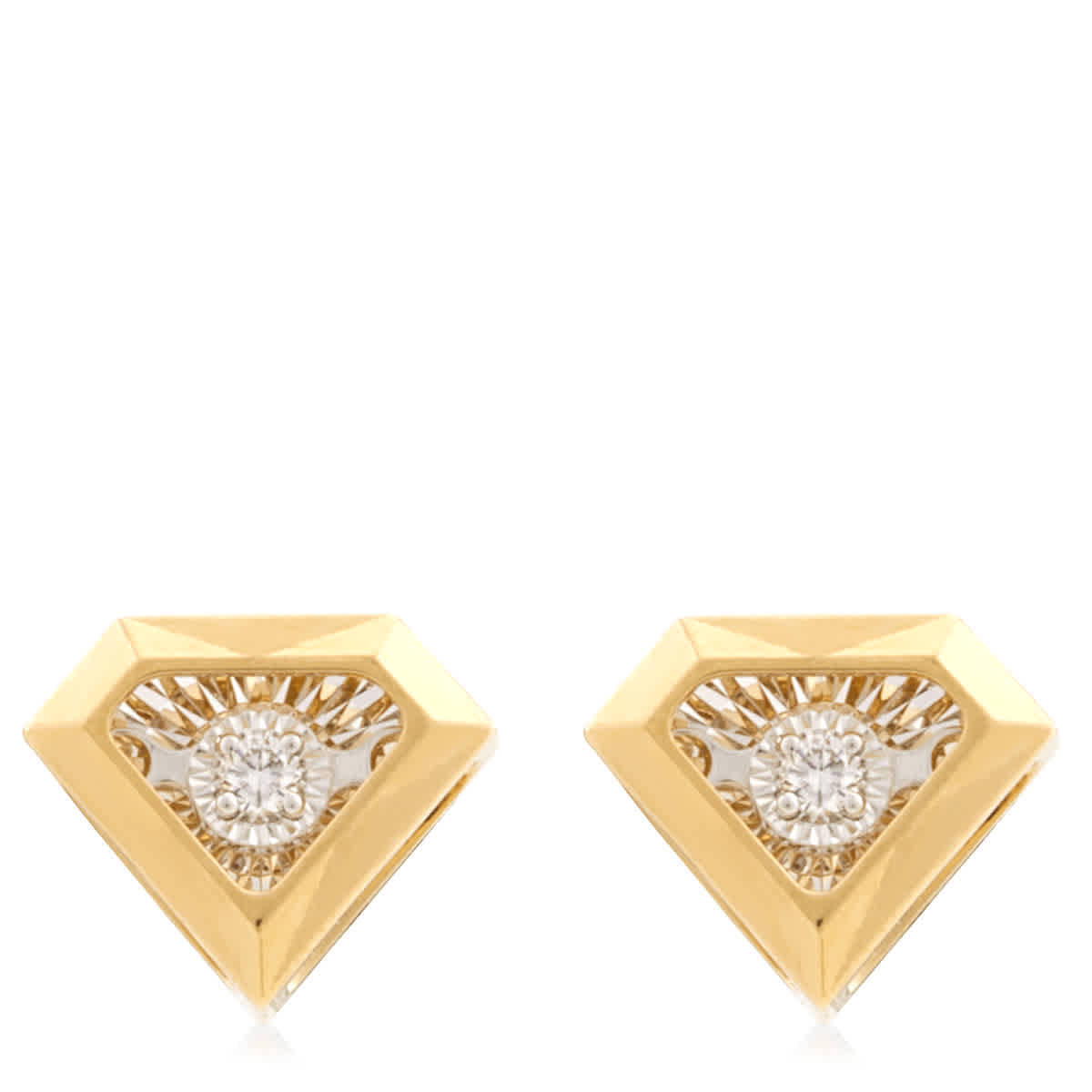 Picasso and Co 18k Yellow Diamond Cut Earrings