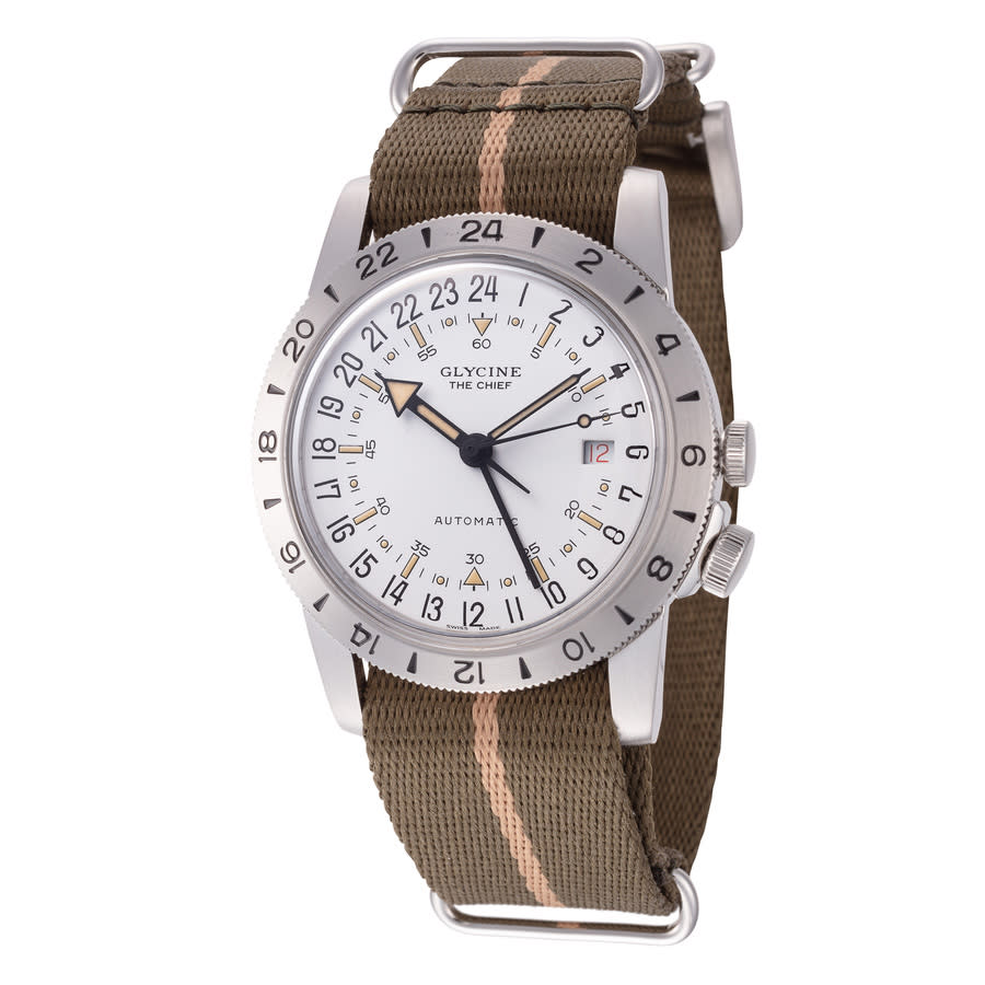 Glycine Airman Vintage The Chief Automatic White Dial Unisex Watch GL0473 670$
