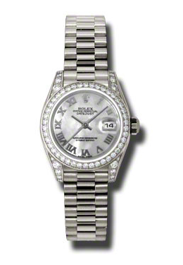 Rolex LadyDatejust 26 Mother Of Pearl Dial 18K White Gold President Automatic Ladies Watch 179159MRP