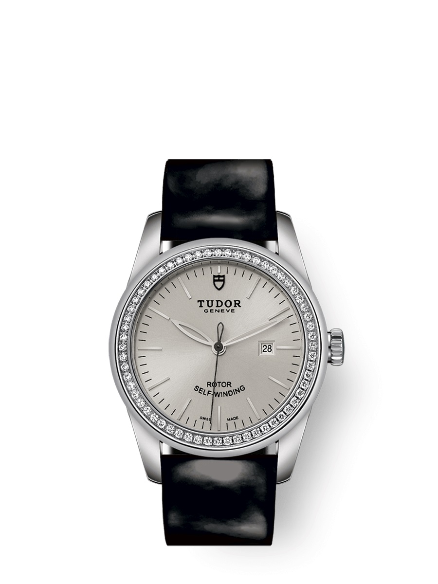 Tudor Glamour Date Automatic Diamond Silver Dial Ladies Watch 53020-0052