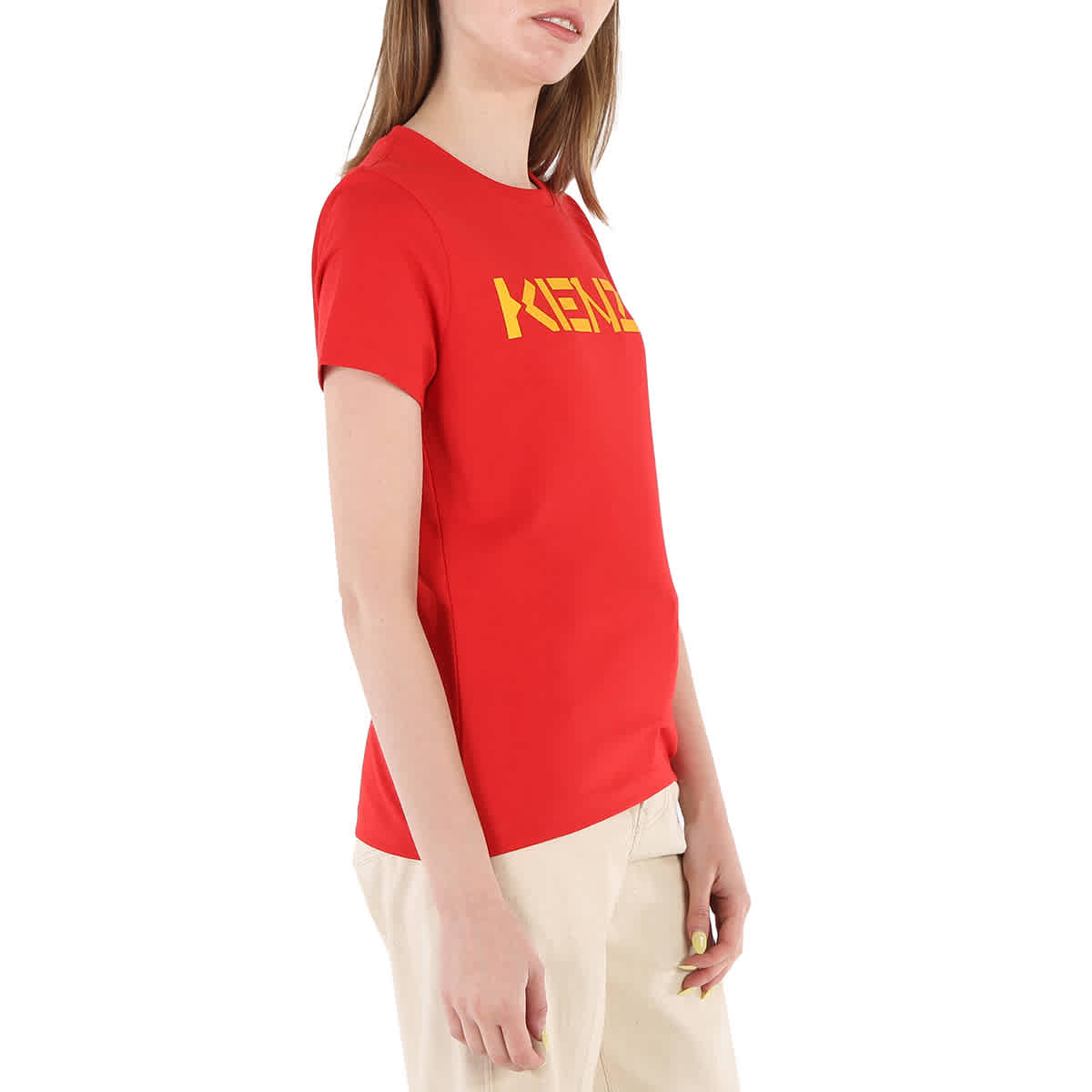 Kenzo Ladies Medium Red Logo-print Cotton T-shirt | eBay