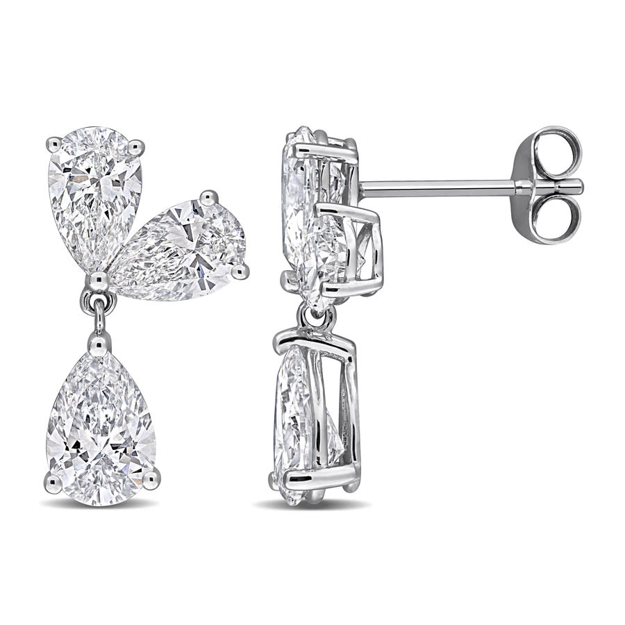 Created Forever 3 12ct Pear Shape Lab-Grown Diamond Earrings in 14k White Gold 1800$