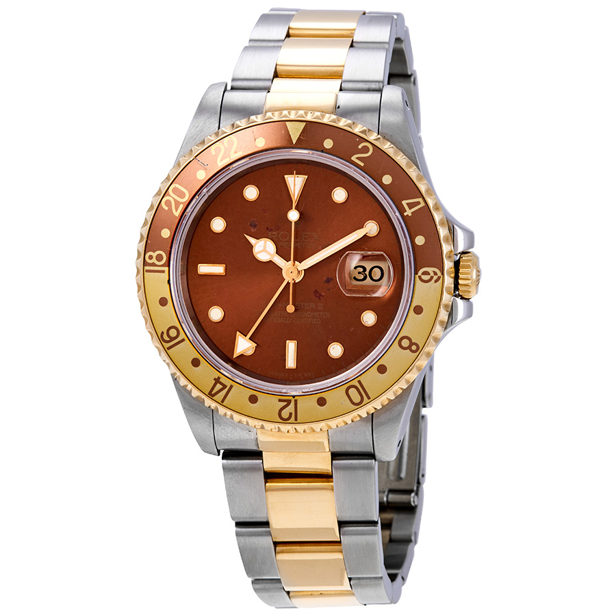 Preowned Rolex GMT Master II Automatic Root Beer Dial Mens Watch Pre owned 16713RB