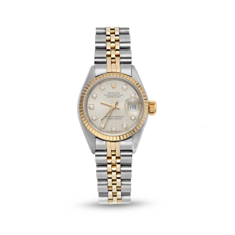 Preowned Rolex Datejust Automatic Chronometer Diamond White Dial Ladies Watch 69173 WDJ