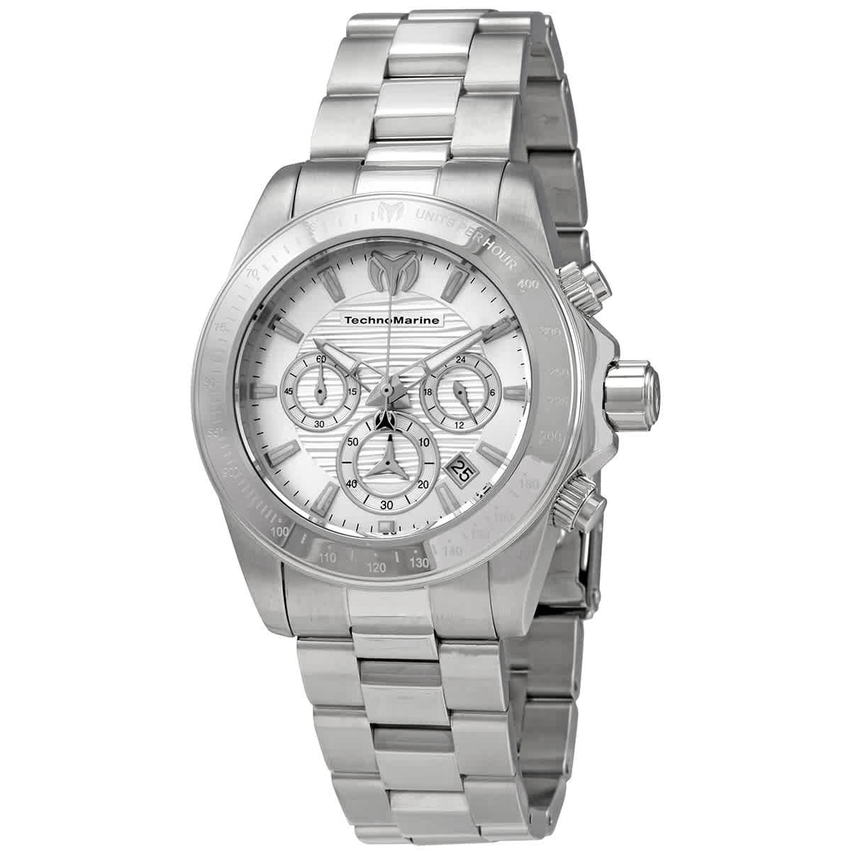 Technomarine Manta Ray Chronograph White Dial Men display picture 2
