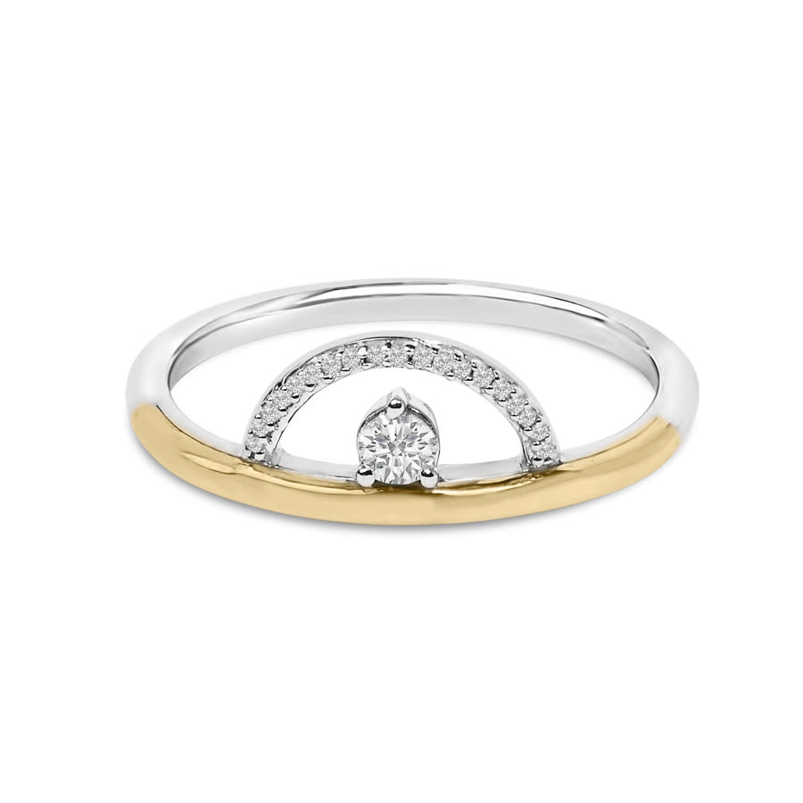 Haus of Brilliance 14K Yellow Gold Plated Sterling Silver 110 Cttw Diamond Arc Ring 250$