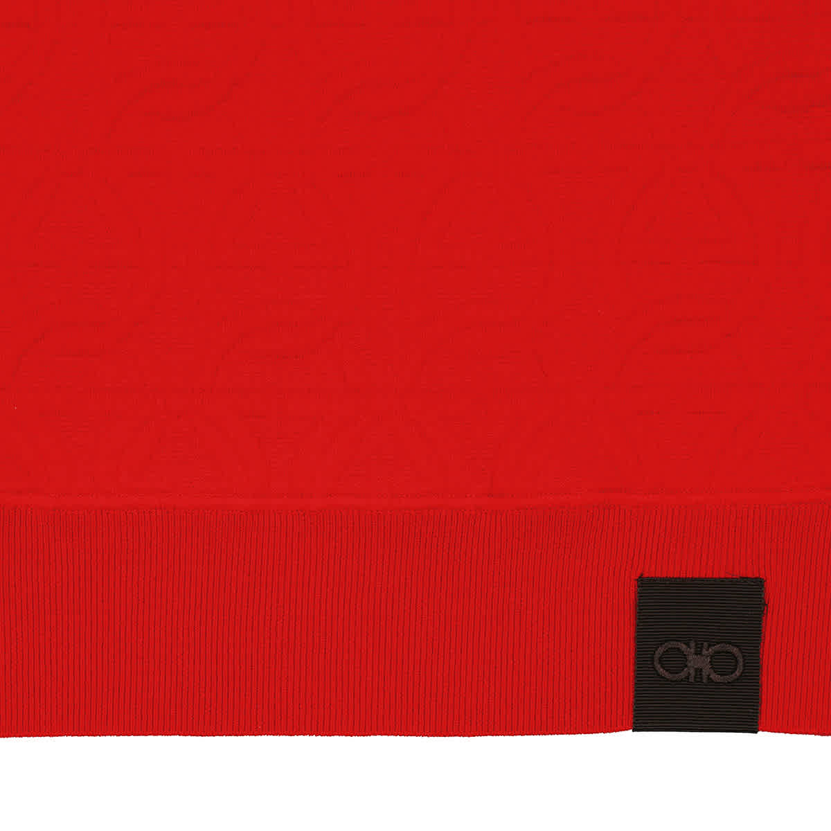 Salvatore Ferragamo Men's Jacquard Knit Wool Sweater in Nail Polish Red, Size