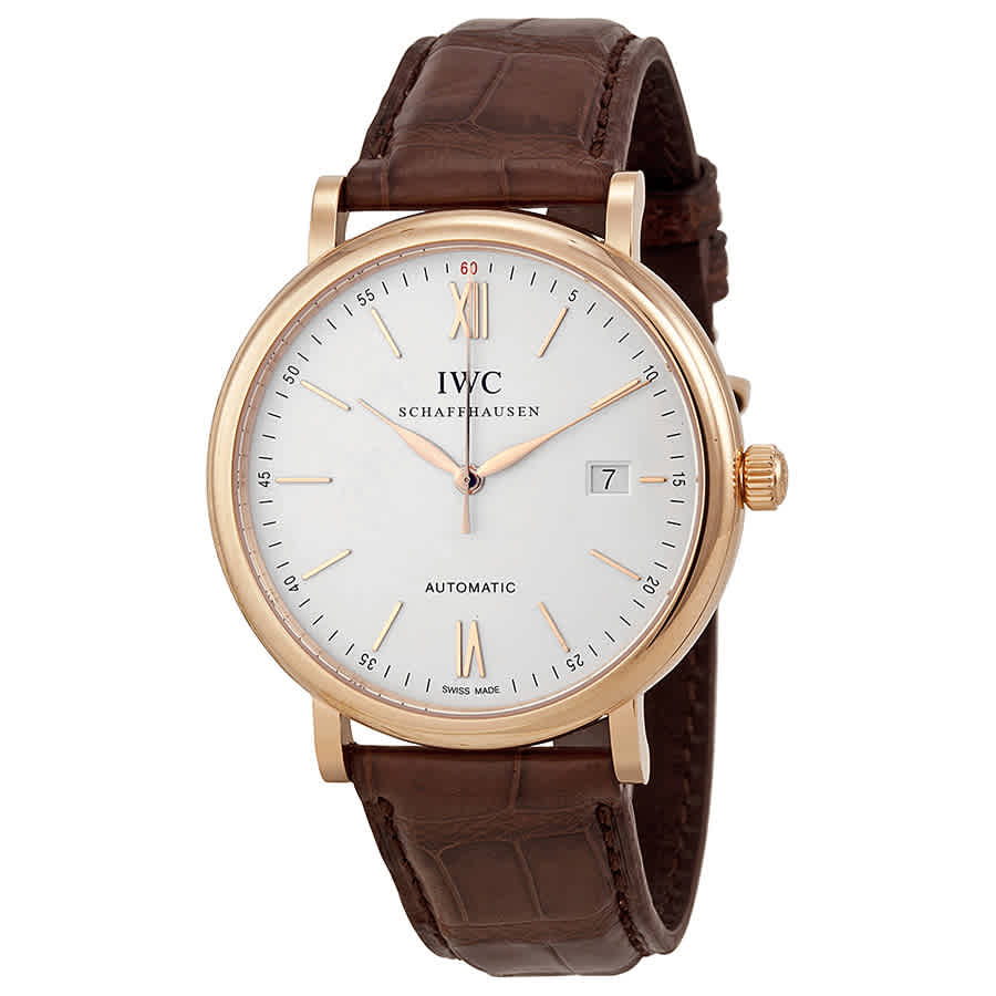 IWC Portofino Automatic Silver Dial 18kt Rose Gold Mens Watch 3565-04 10750$