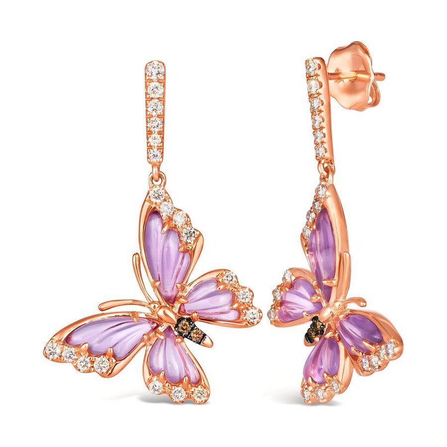 Le Vian Ladies Grape Amethyst Earrings set in 14K Strawberry Gold $1425