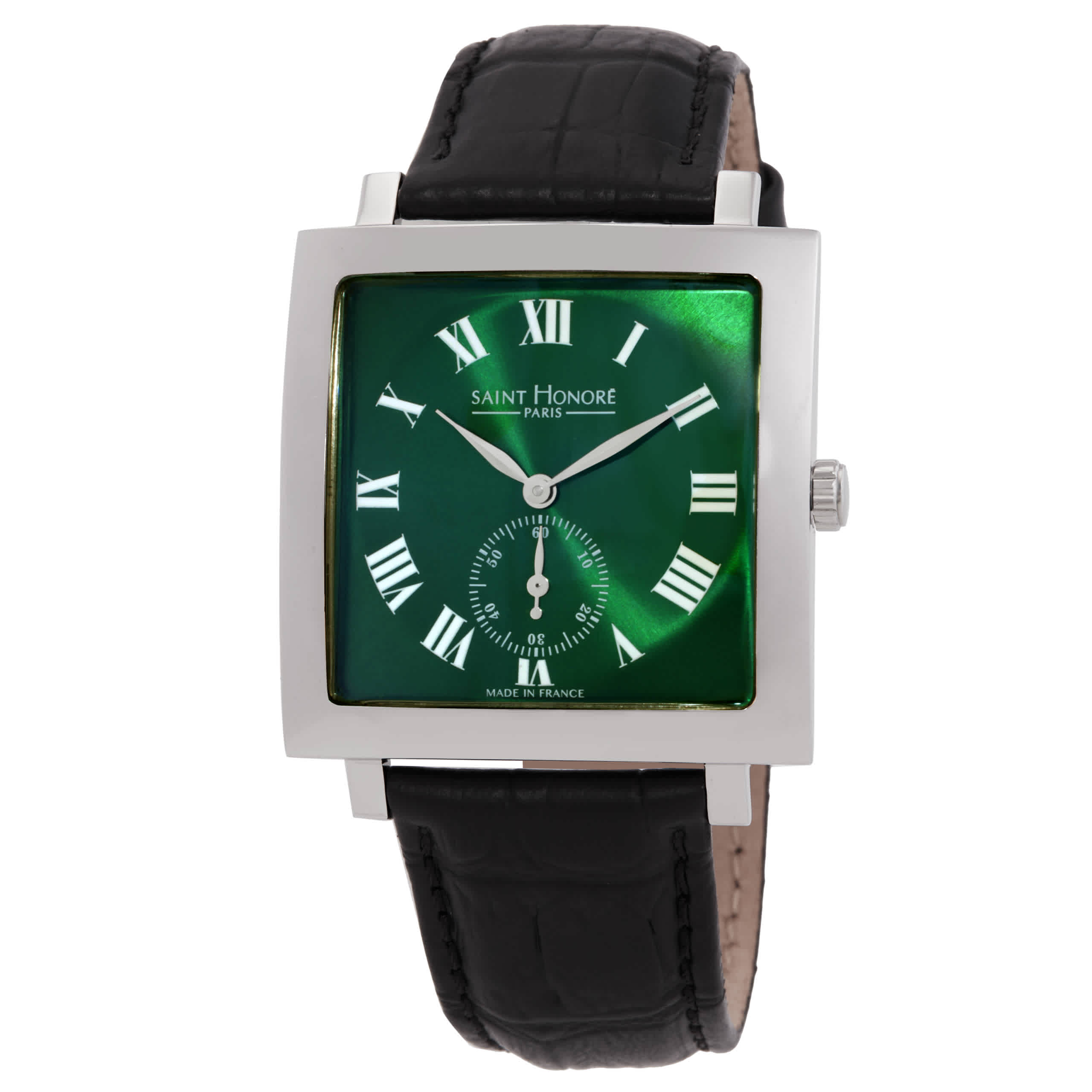 Saint Honore Paris Carree Quartz Green Dial Mens Watch H SH CR823002 1VR