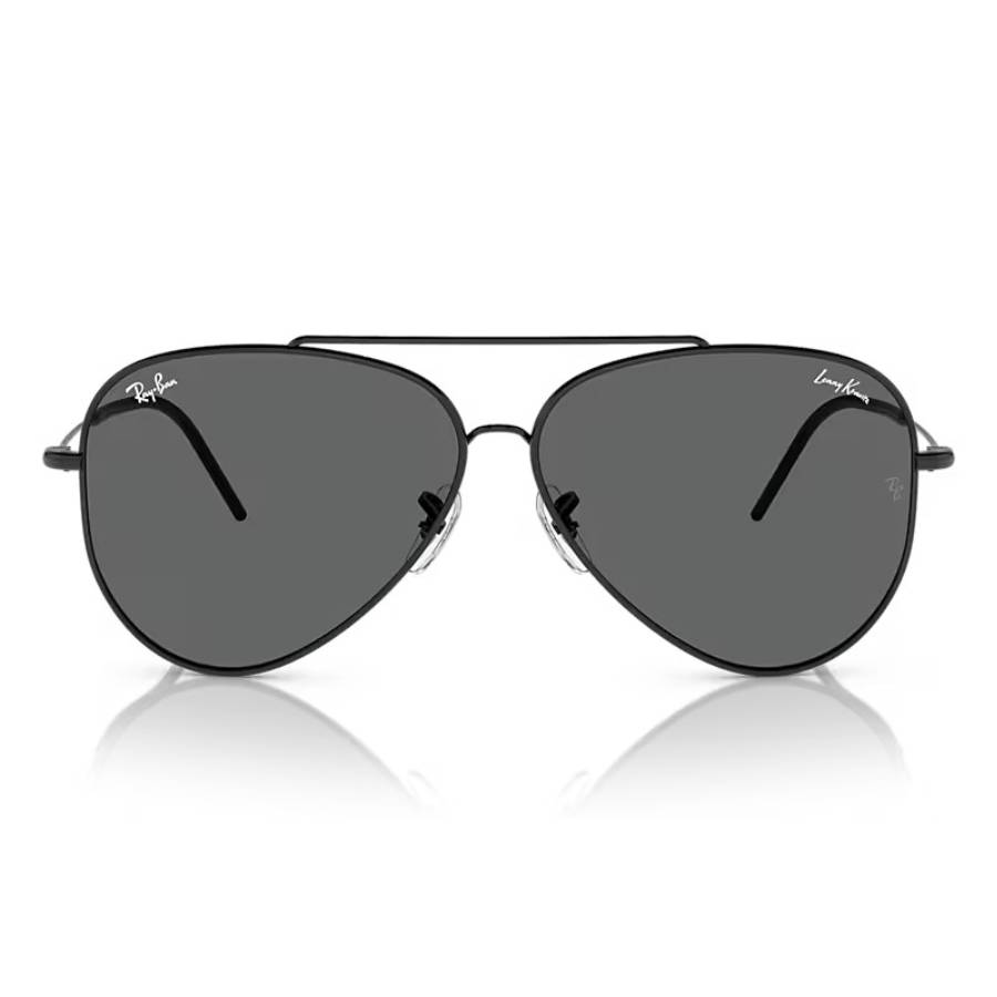 Ray-Ban Unisex Sunglass Lenny Kravitz X Aviator Reverse -  Frame color: Black, Lens color: Dark Grey
