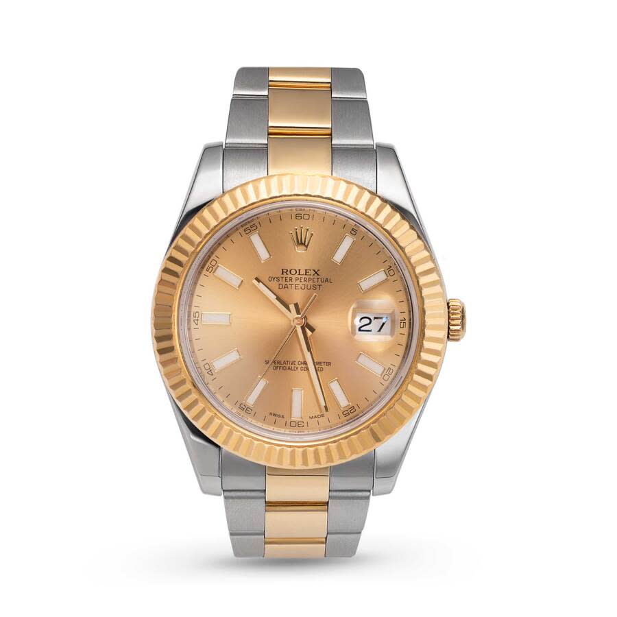 Preowned Rolex Datejust Automatic Chronometer Champagne Dial Mens Watch 116333 CSO