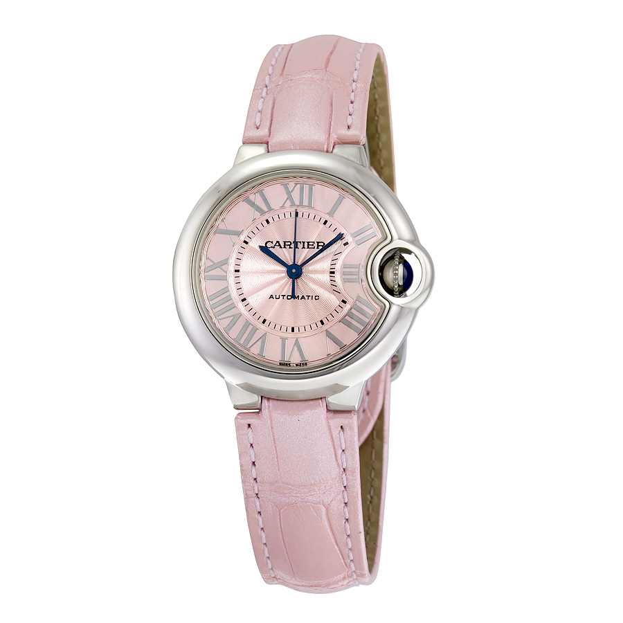 Preowned Cartier Ballon Bleu Automatic Pink Dial Ladies Watch WSBB0002