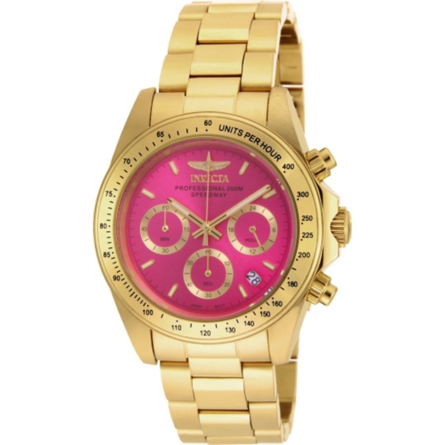 Invicta Speedway Chronograph Quartz Pink Dial Ladies Watch  display picture 2