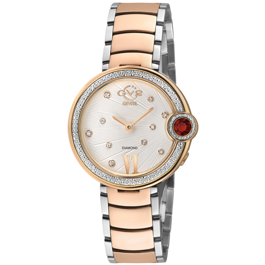GV2 by Gevril Perugia Quartz White Dial Ladies Watch 14704B 875$
