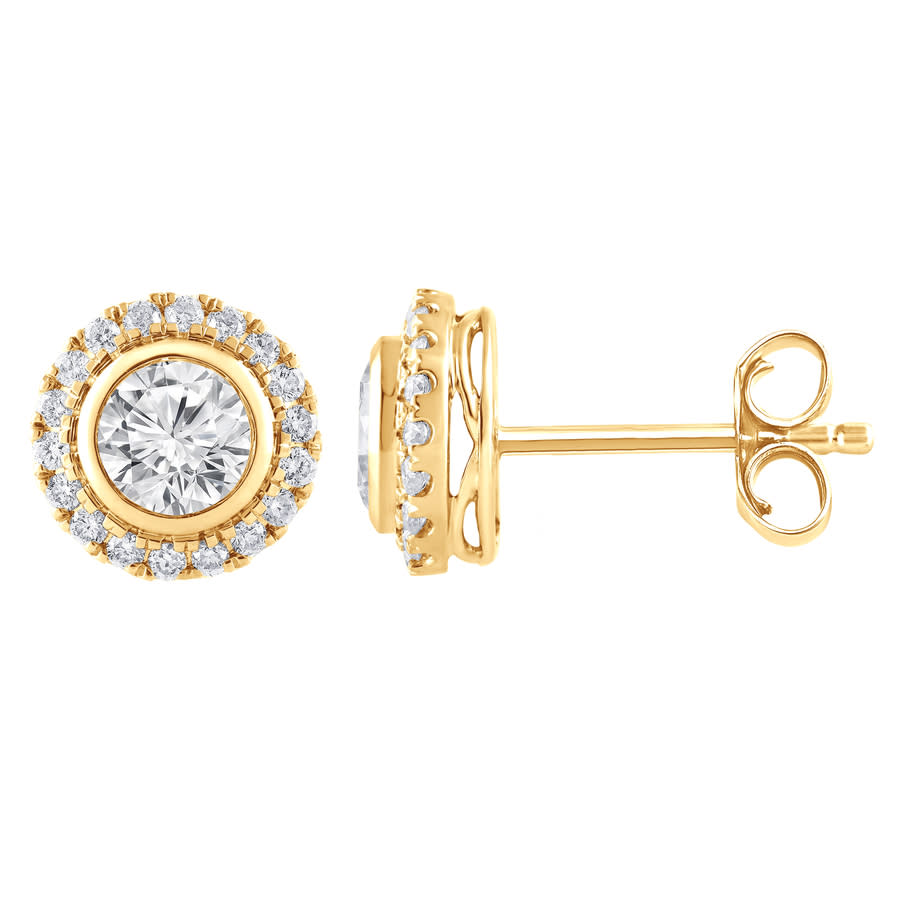 Brilliant Diamond 9KT Yellow Gold 1.25 Carat Lab Grown Diamond Stud Earrings for Women