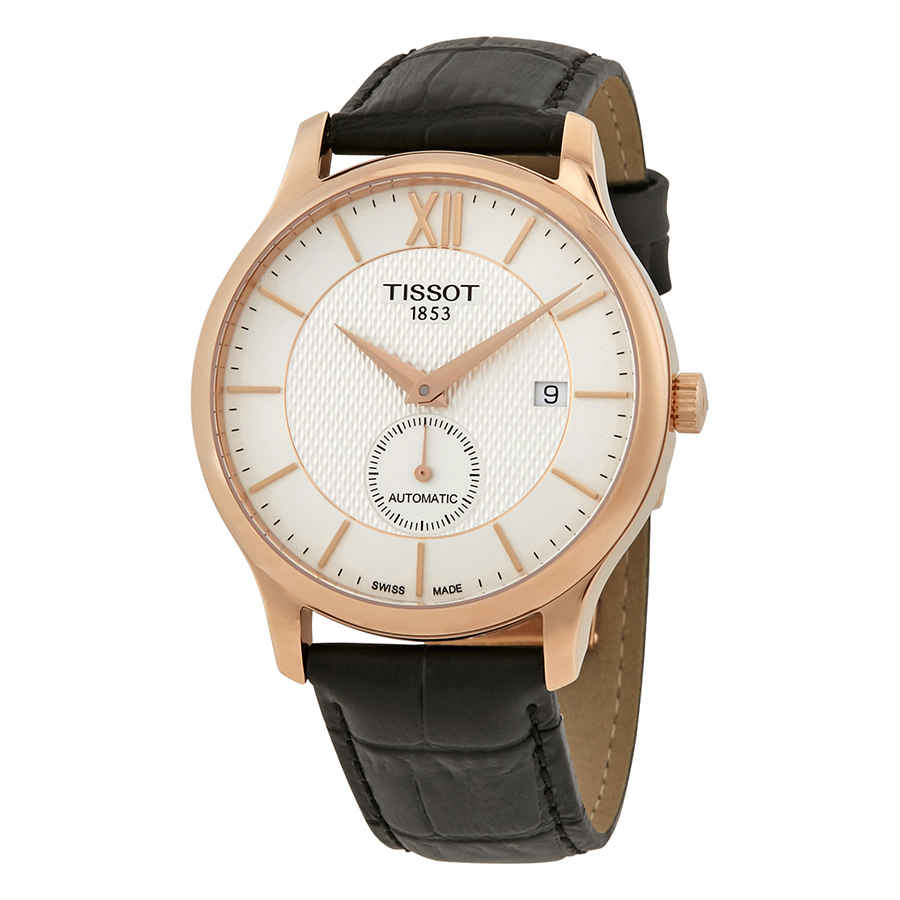 Tissot Tradition Silver Dial Mens Black Leather Watch T0634283603800 489$