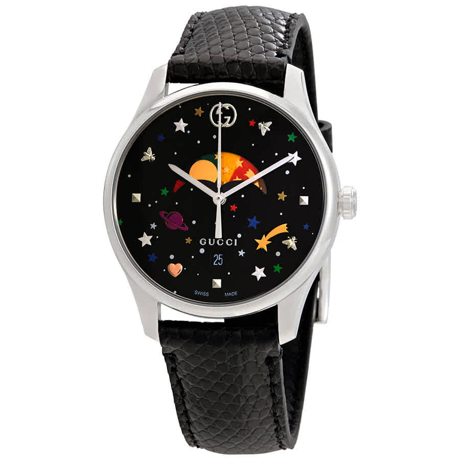 Gucci G Timeless Black With Stars And Planet Moonphase Dial Ladies