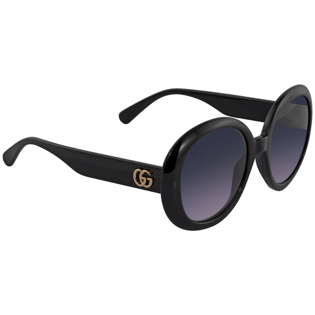 Gucci Blue Round Ladies Sunglasses GG0712S-002 55 GG0712S-002 55 ...