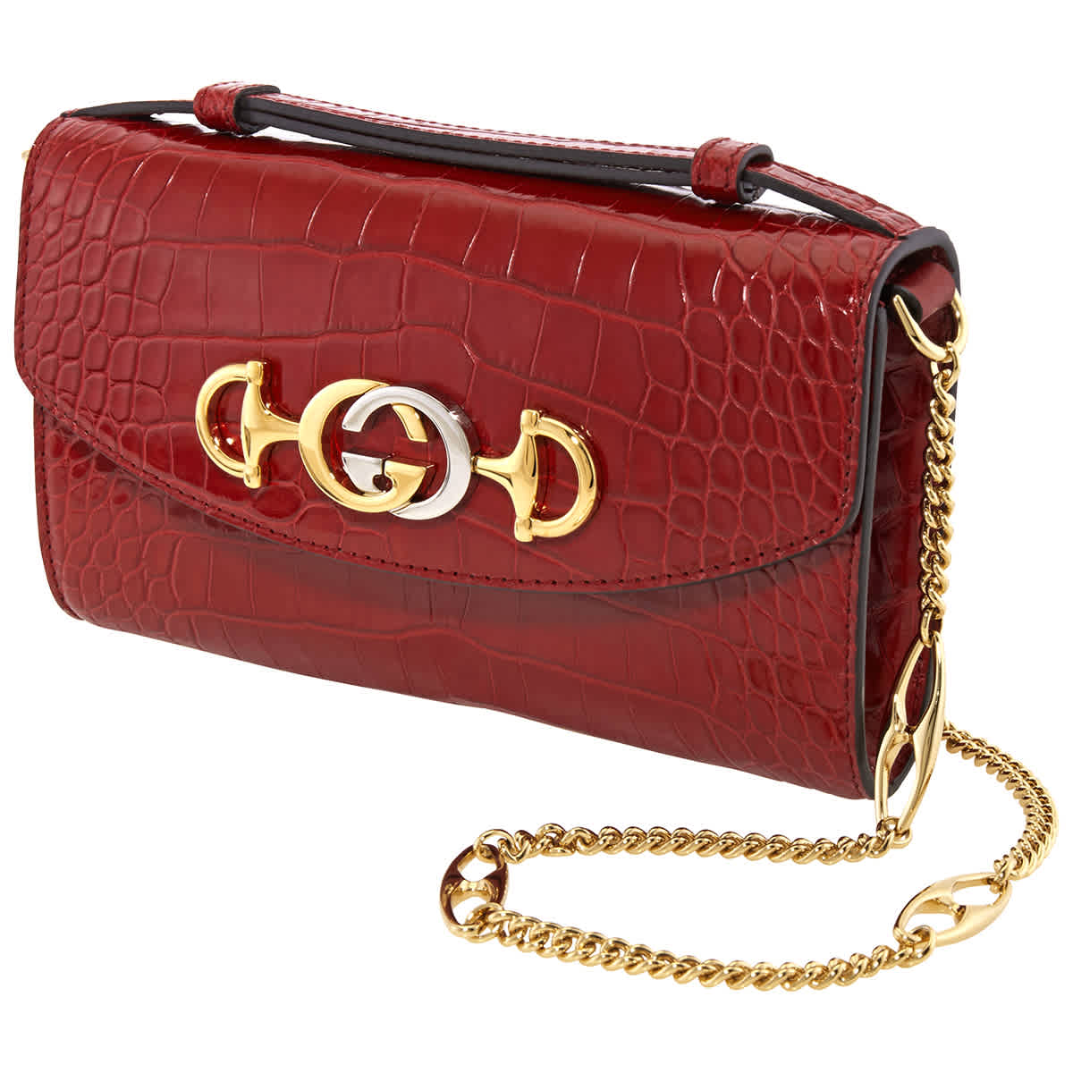 Gucci Ladies Zumi Crocodile-embossed Leather Mini Shoulder Bag 564718 ...