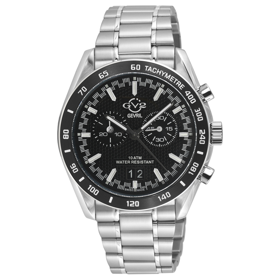 GV2 by Gevril Freccia Chronograph Quartz Black Dial Mens Watch 42901B 451$